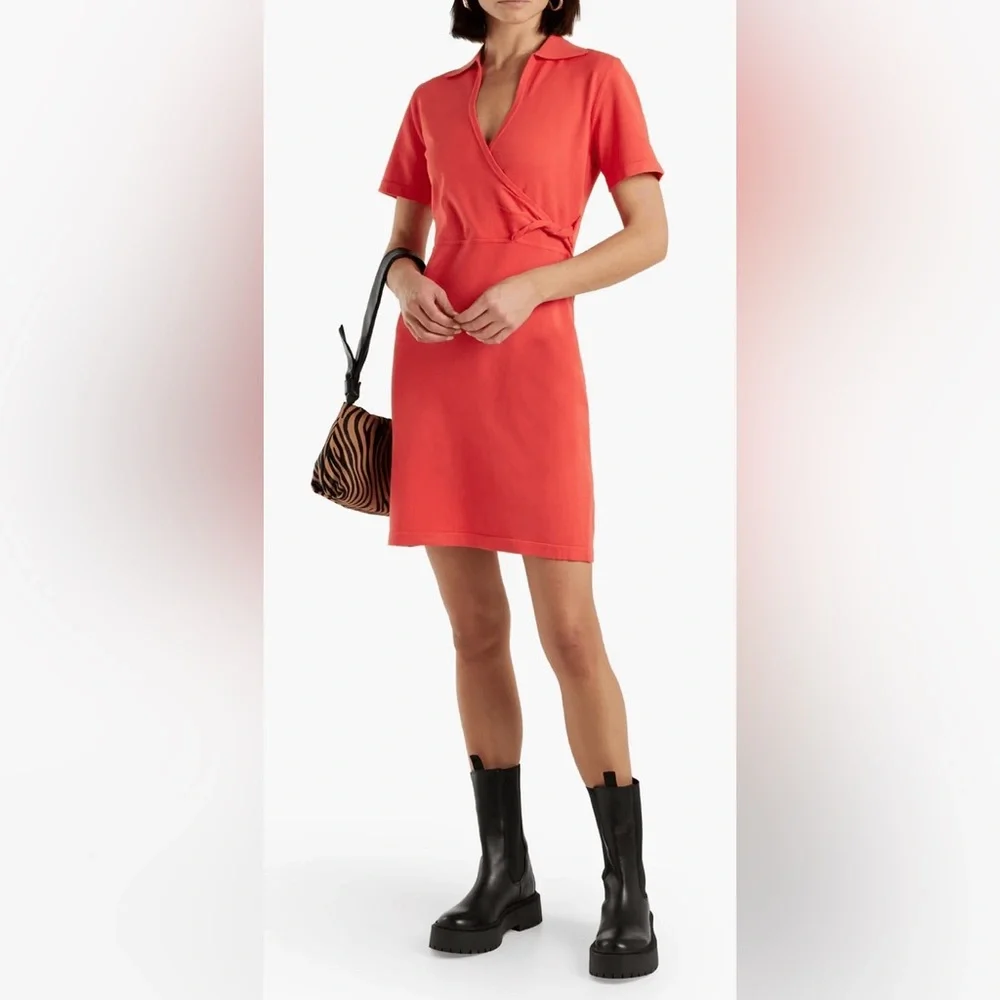 10 Crosby DEREK LAM Womens Crosby Raylen Twist Coral Sweater Dress Sz Small NWT - Picture 4 of 4